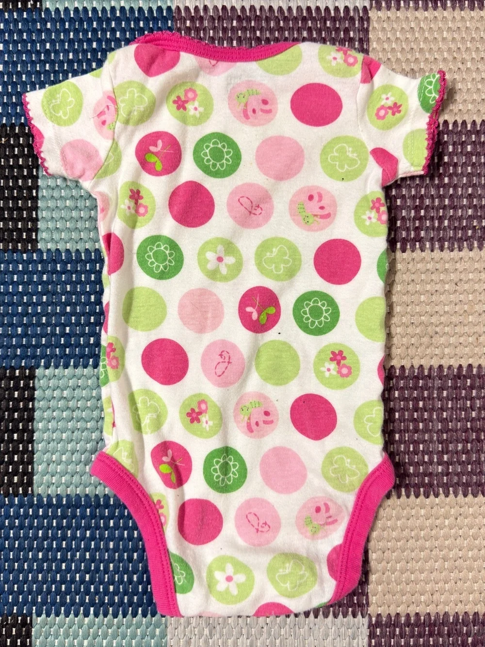 Pink and Green Polka Dot Short Sleeve Bodysuit
